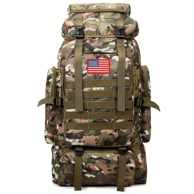 Large 80L Water-Resistant Hiking Backpack for Men and Women Travel and Mountaineering