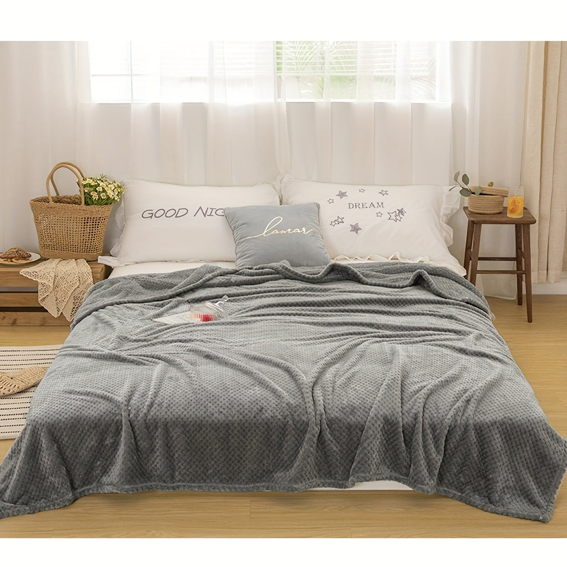 Solid Color Blanket for Couch Bed Travel Relaxing Warmth Soft Cozy Throw