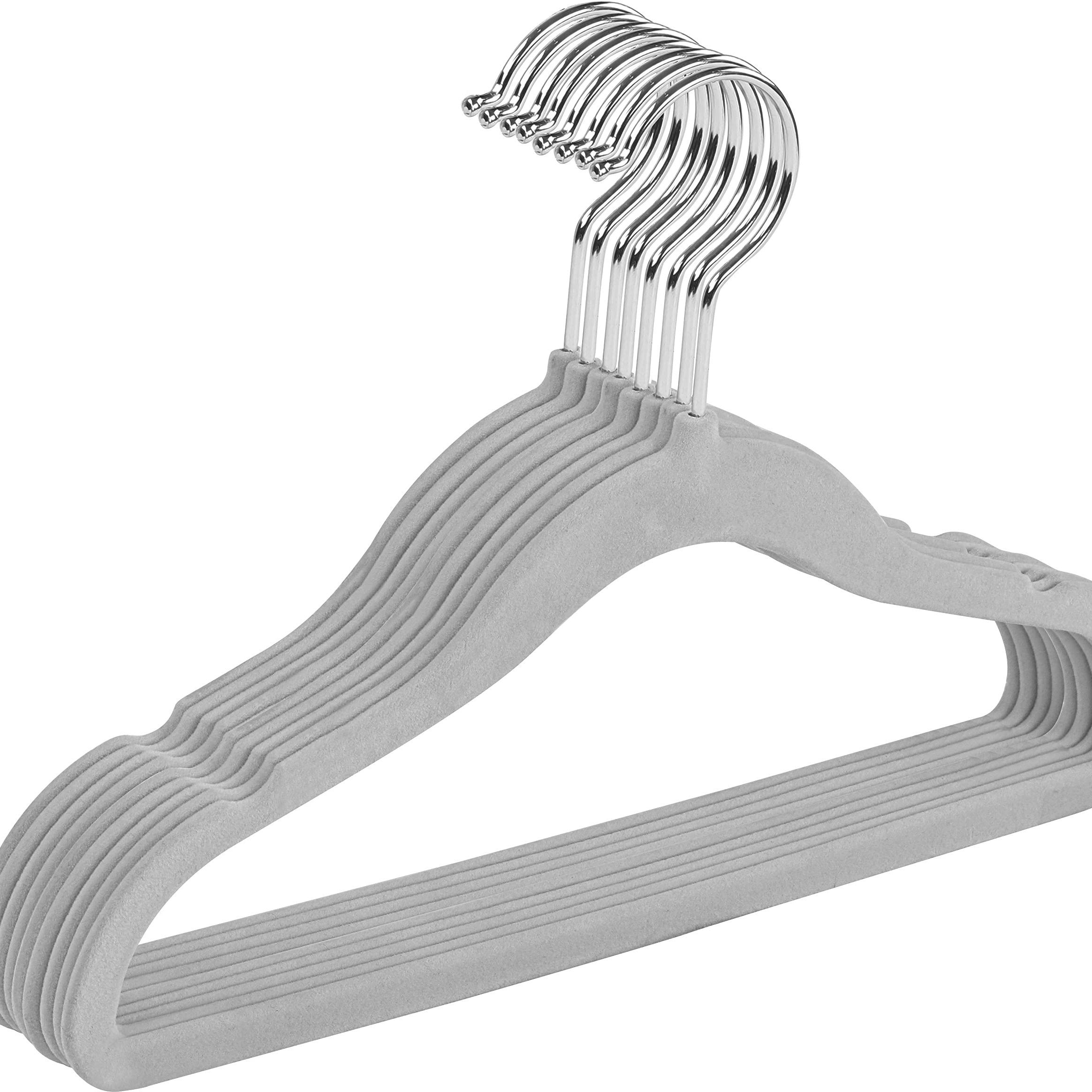 Children's Velvet Hangers Set with Non-Slip Felt and Black Hooks, Space-Saving Flocking Hangers