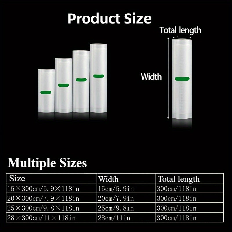 4-Pack BPA-Free Vacuum Sealer Rolls 8/11/14 Inch for Food Storage and Sous Vide