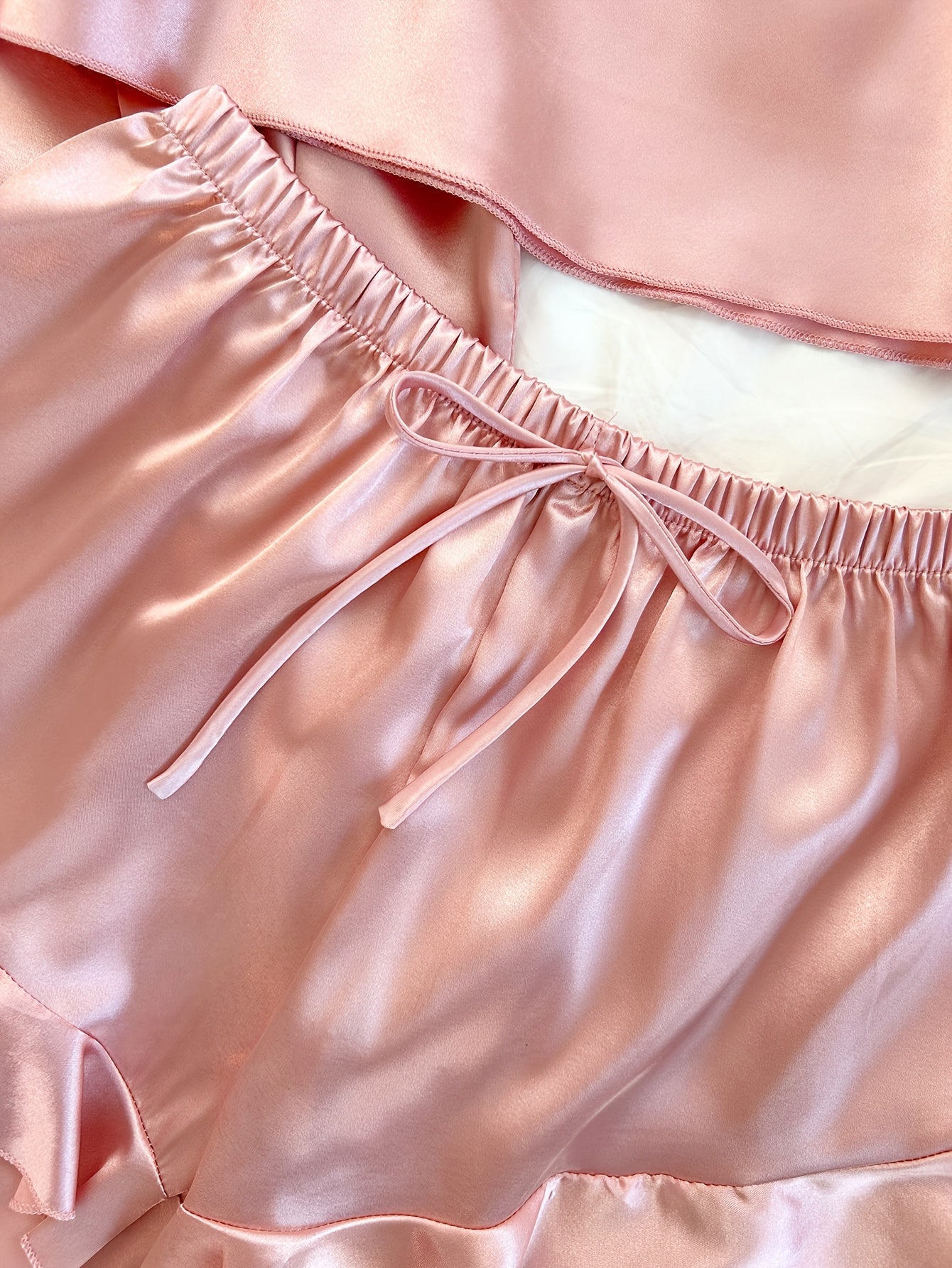 Women's V-Neck Sleepwear Set with Shorts and Pants Solid Polyester All-Season