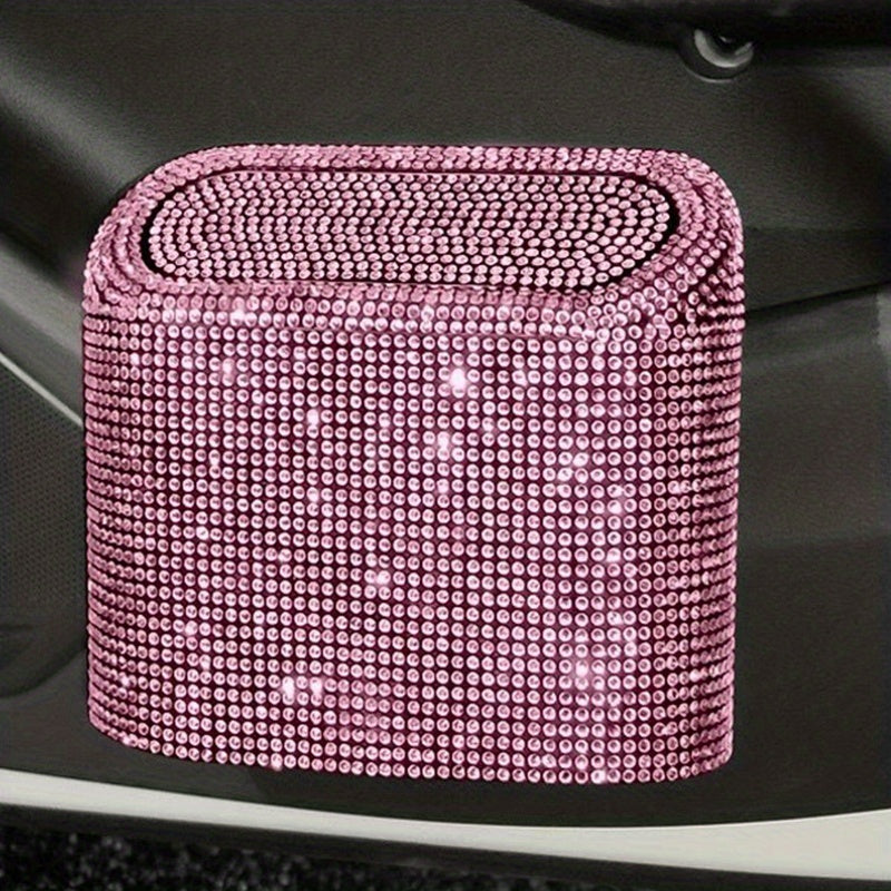 Cubo de basura para coche con pedrería, organizador colgante para almacenamiento en el asiento trasero