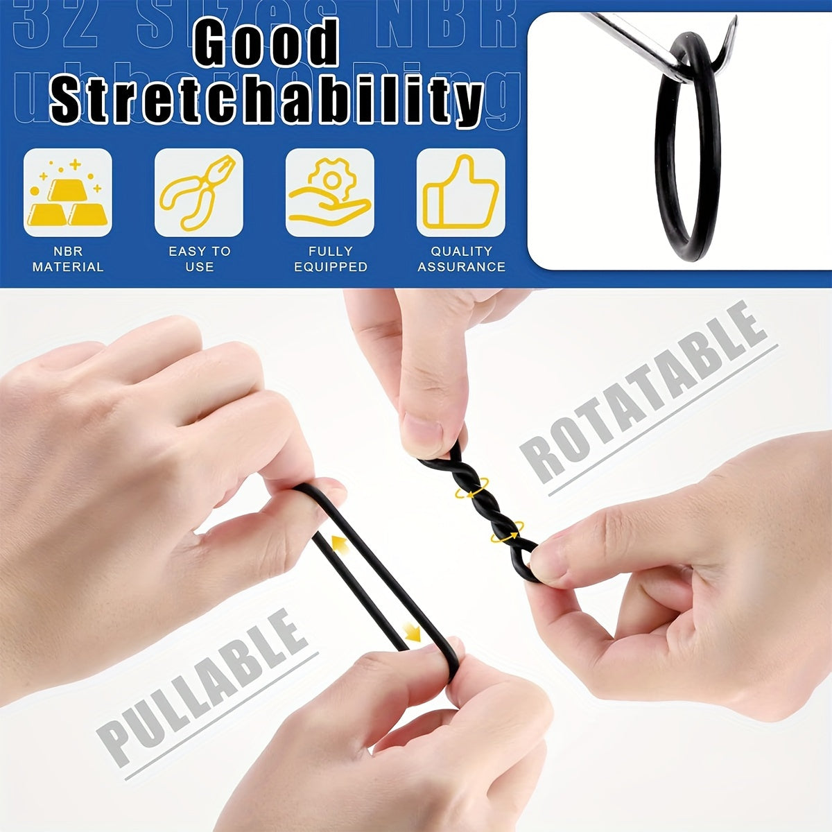 O-Ring Kit with 1540 Pieces and 4 Screwdrivers for Pressure Washers Plumbing Gas Connections