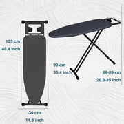 Adjustable Height Ironing Board with Folding Stand, Compact Alloy Steel 89x30 cm