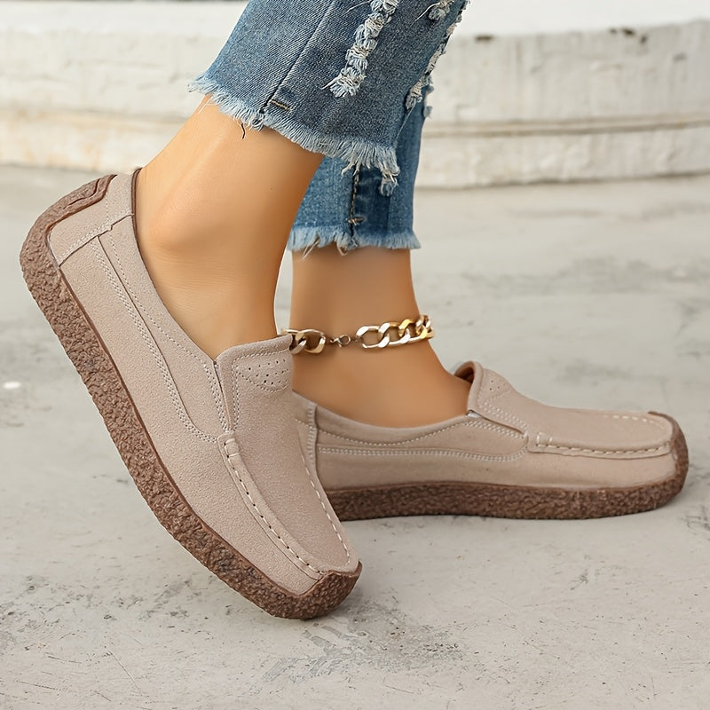 Женские черные лоферы-слипы повседневные туфли с нескользящей подошвой из TPR