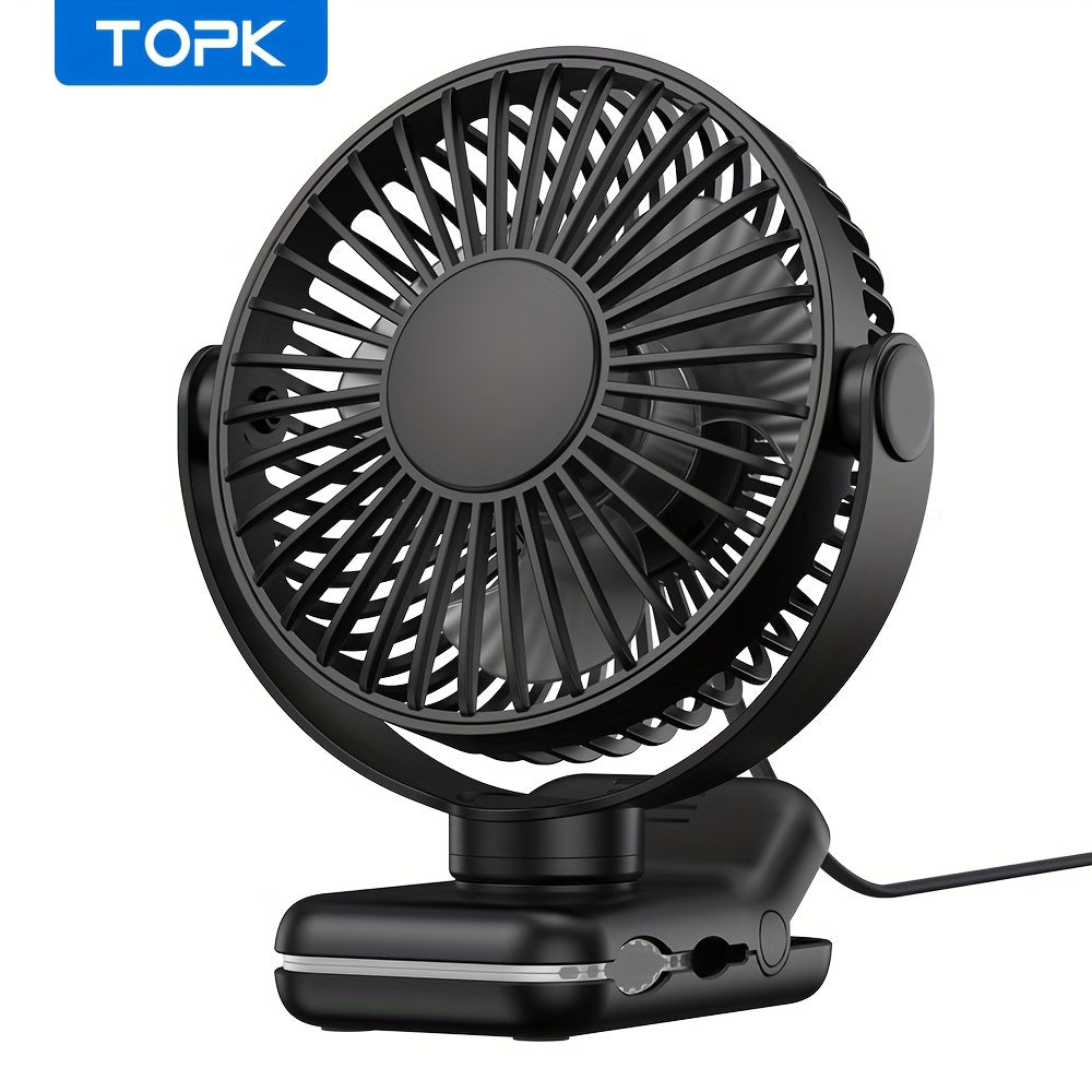 USB Clip Desk Fan with Brushless Motor Whisper-Quiet Strong Clamp Stylish Compact