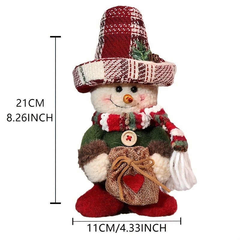Festive Nordic Christmas Ornament Gnome and Snowman Polyester Tree Decor