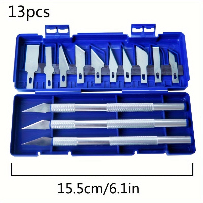 13Pcs Aluminum Alloy Carving Knife Set Art Tools for Papercutting Scrapbooking