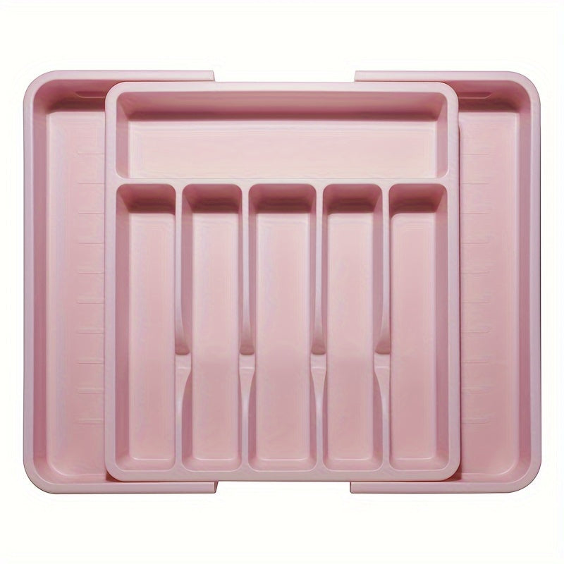 Set of 3 Expandable Silverware Drawer Organizers with Large Storage Space in Black Gray White Pink