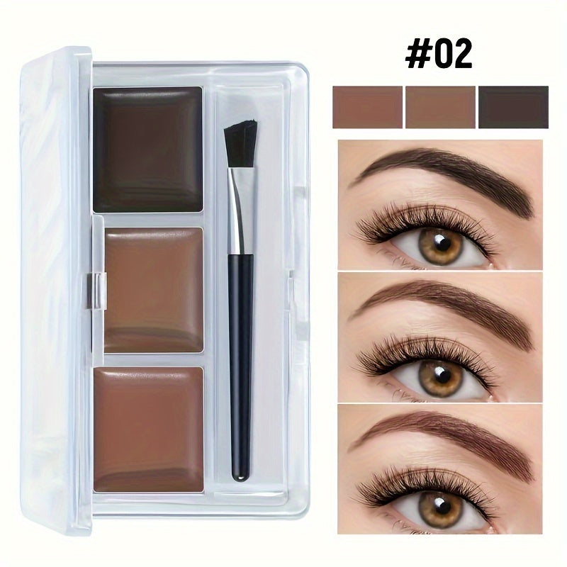 Женская помада для бровей 3-цветная водостойкая стойкая с кисточкой