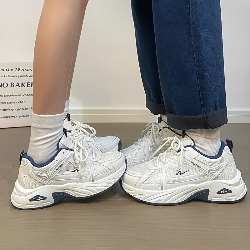 Zapatillas de malla a rayas para mujer con plataforma gruesa y suela de PVC