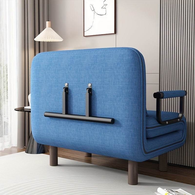 3-in-1 Convertible Sofa Bed with Memory Foam and Stainless Steel Frame for Office Naps in Grey or Blue