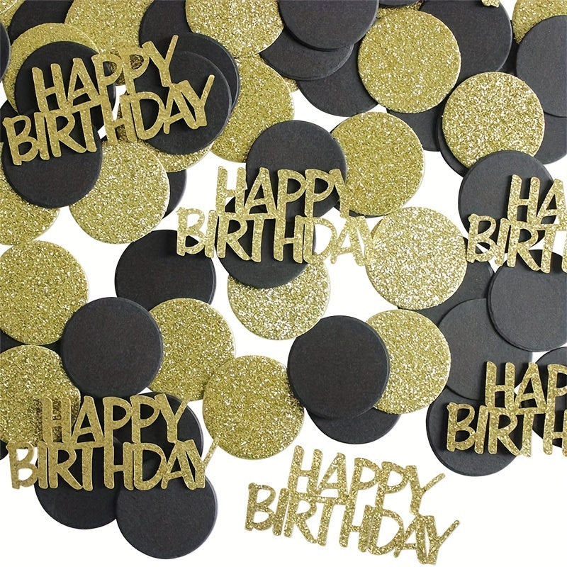 100 Pieces Black and Gold Birthday Confetti Polka Dot Table Decorations