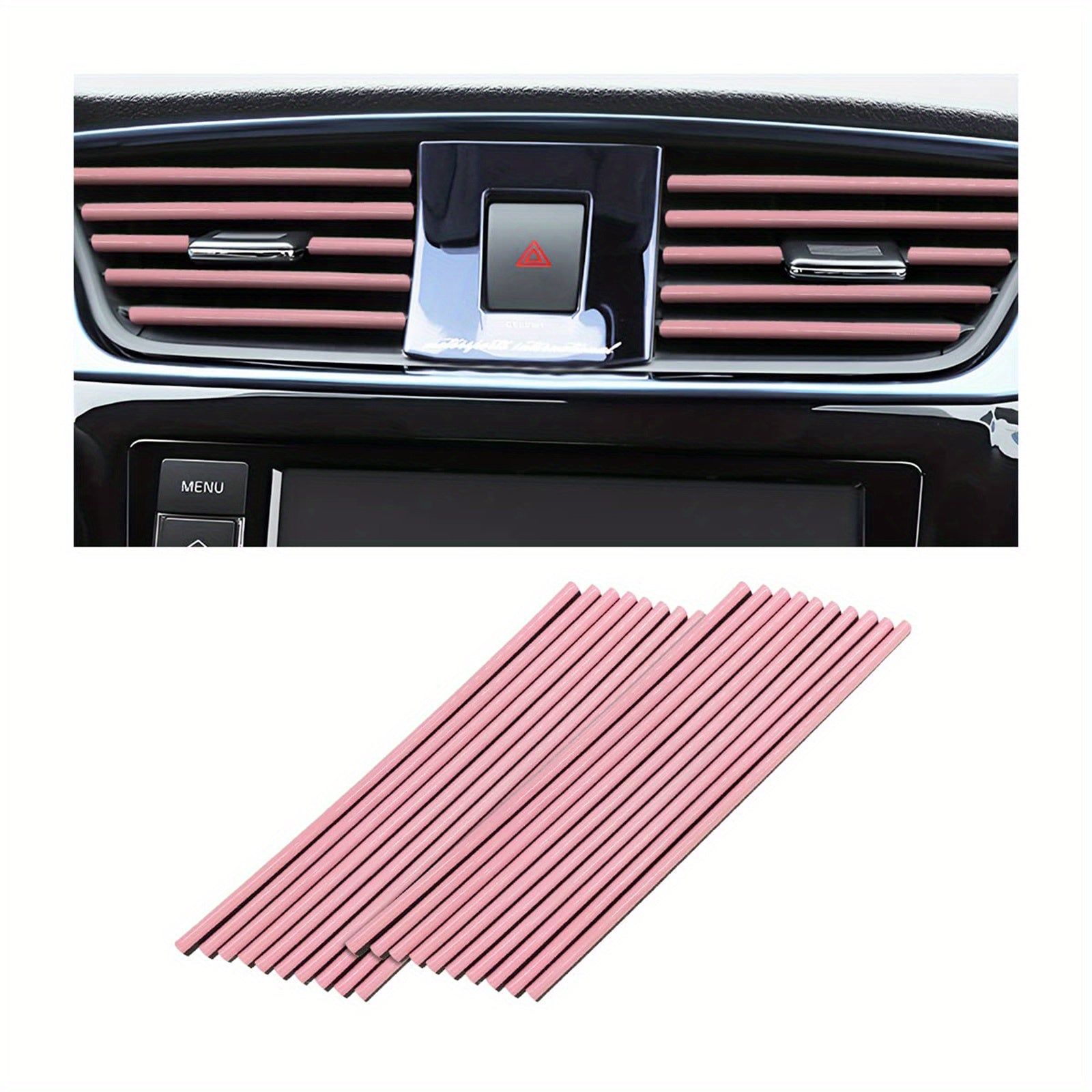 20pcs Universal Car Air Vent Decorative Strips Waterproof Bendable Vent Trim