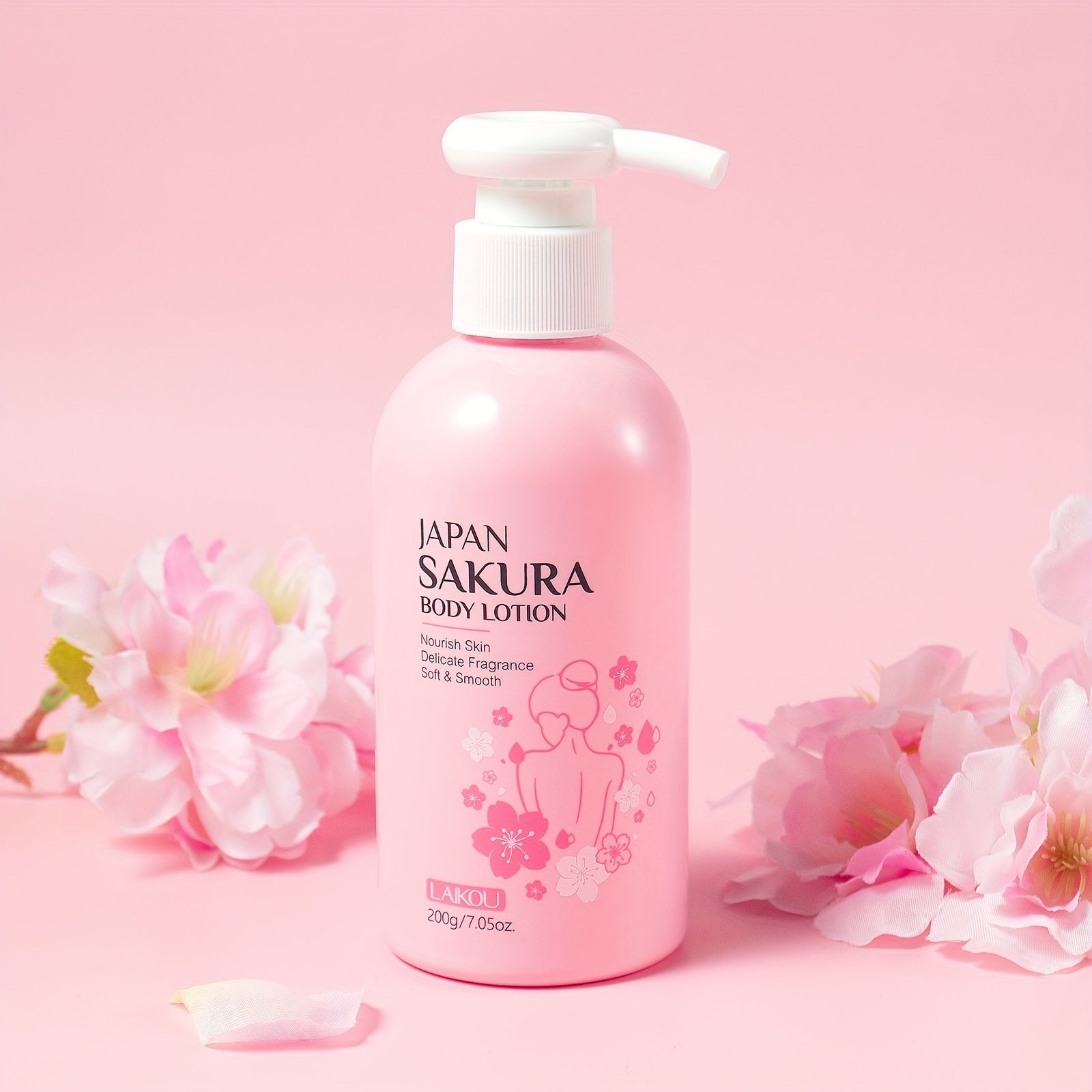 Sakura Body Lotion for Dry Skin 7oz Hydrating Cream with Vitamin C and Shea Butter