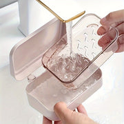 Dispensador de jabón con tapa de doble capa y vertido, para baño, cocina, viajes, fácil de limpiar