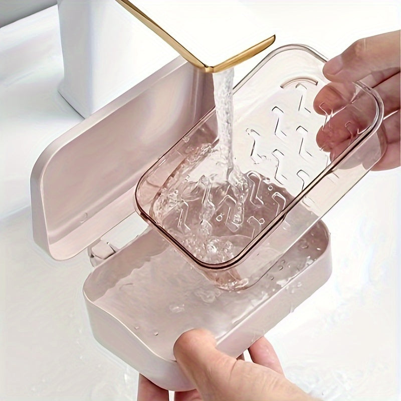 Dispensador de jabón con tapa de doble capa y vertido, para baño, cocina, viajes, fácil de limpiar