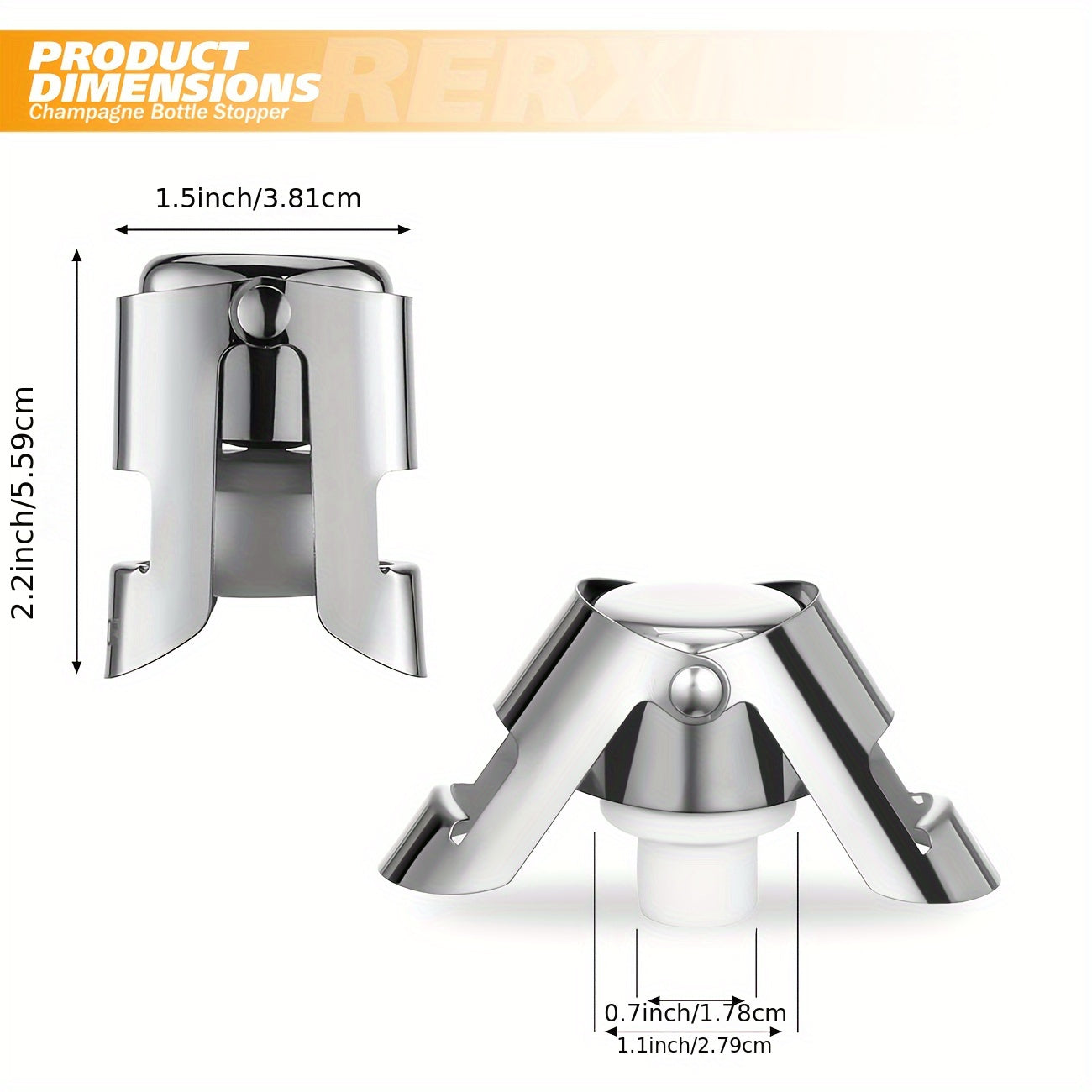 Набор из 2-х шт. штопоров из нержавеющей стали для запечатывания и сохранения красного вина, идеально подходит в качестве рождественского подарка с вином.