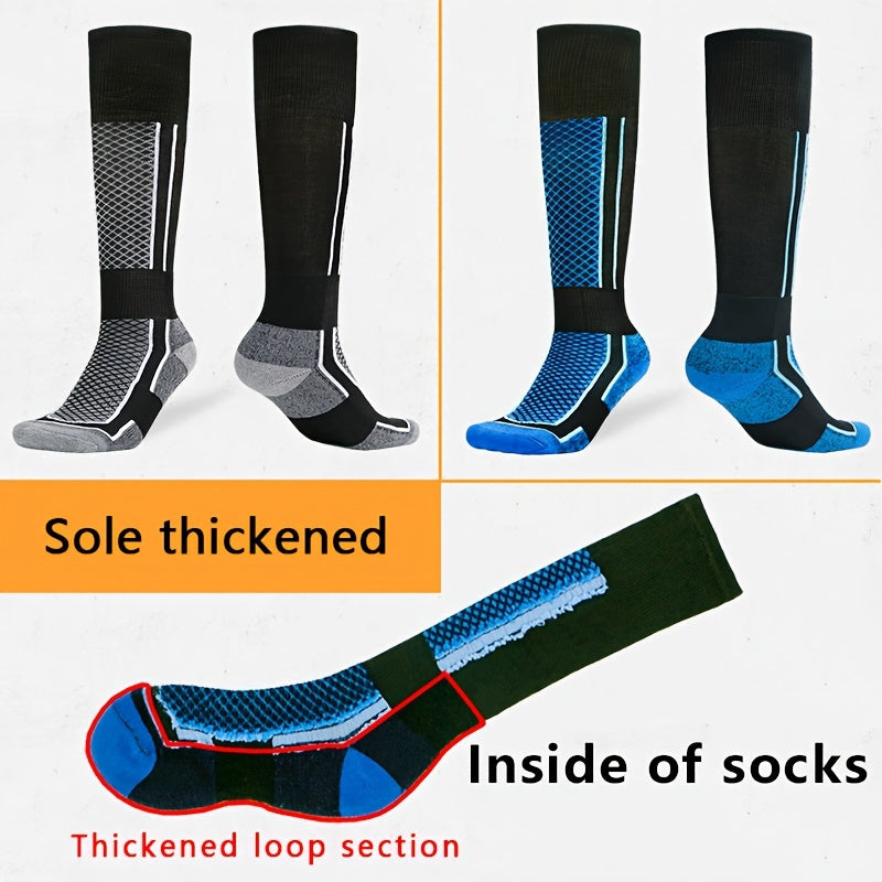 Men's Thickened Long Tube Motorcycle Socks Sports Sweat-Absorbent Warm