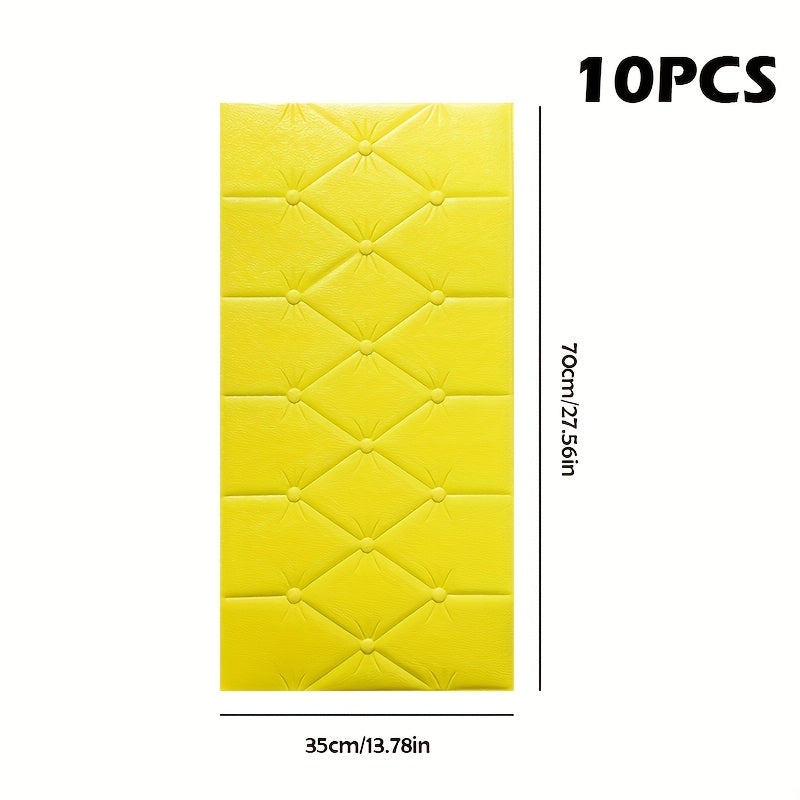 10 dona 70x35cm suv o'tkazmaydigan, o'z-o'zini yopishtiradigan 3D devor stikerlari, yotoqxona va mehmonxona uchun dekoratsiya