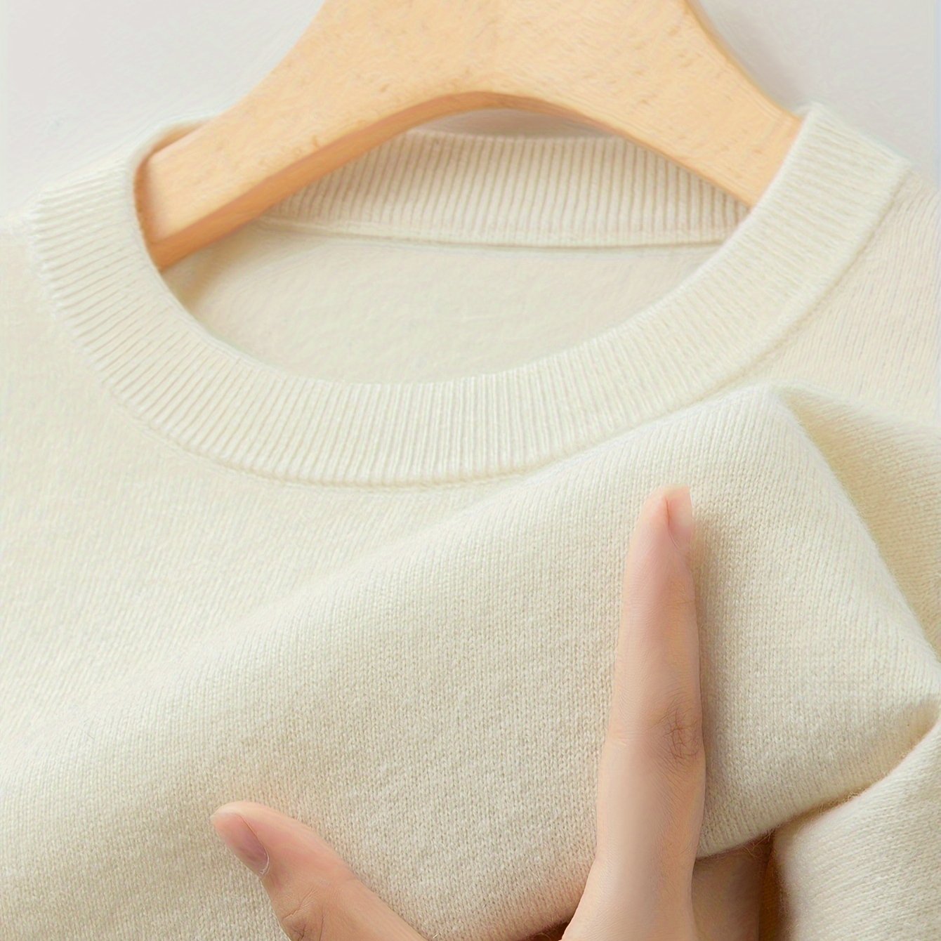 Men's Merino Wool Casual Sweater Long Sleeve Crew Neck Half Placket Solid Color