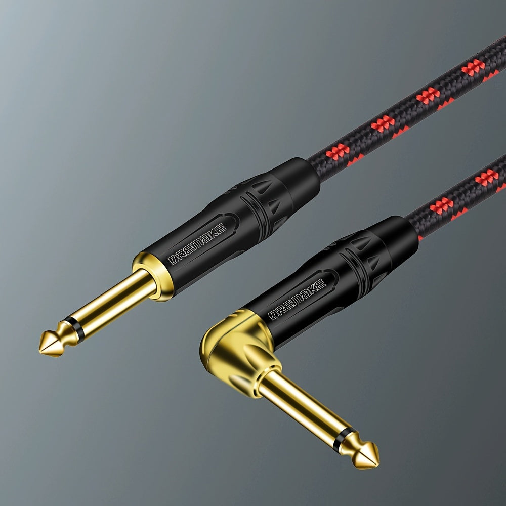 6.35mm Mono Guitar Cable 1M to 10M with Gold Plated Connectors Braided Shielded