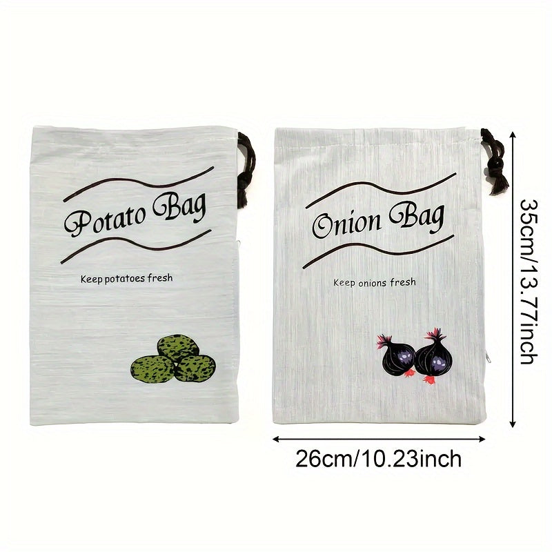 Drawstring Vegetable Storage Bag for Potatoes and Onions Keep Veggies Fresh