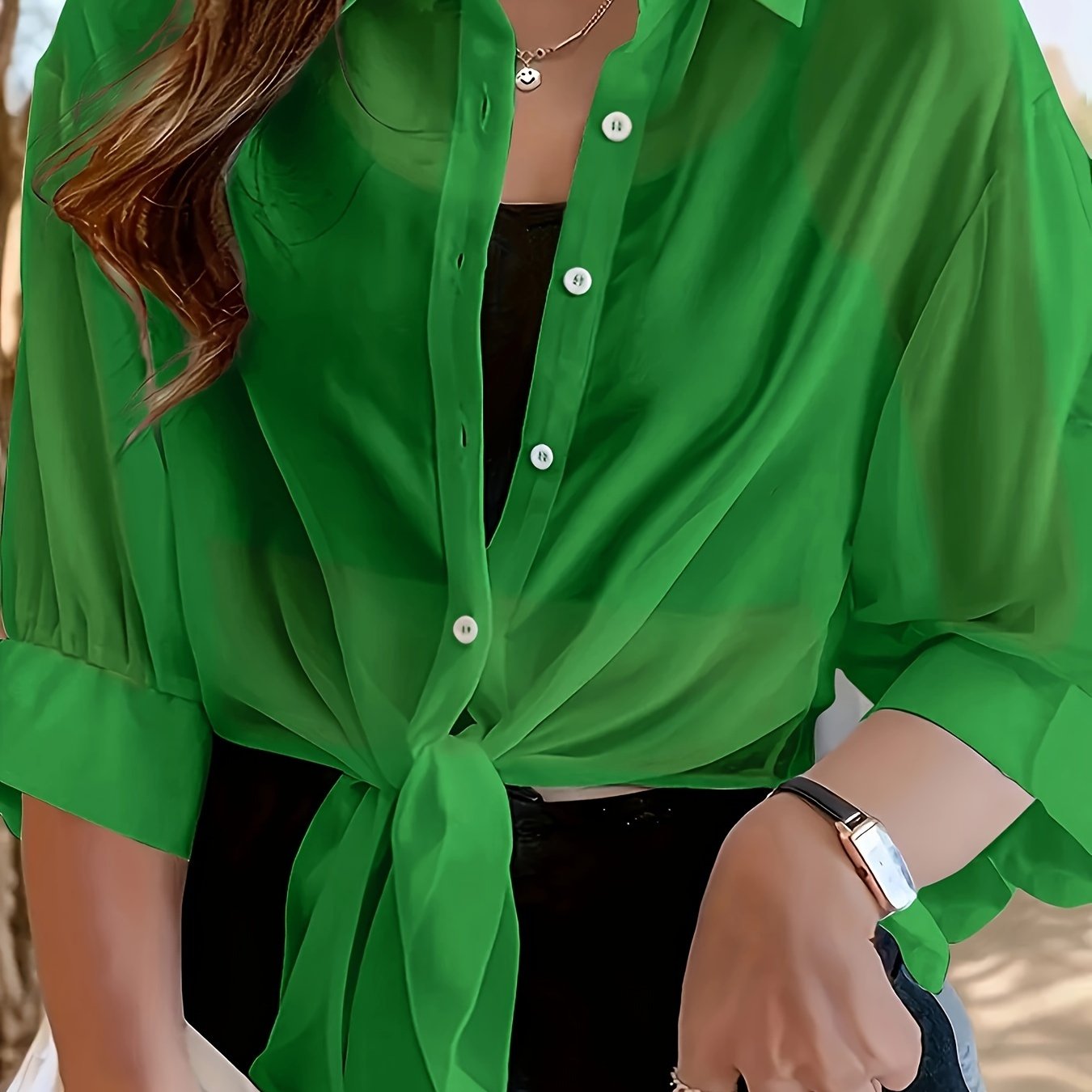 Plus Size White Sheer Chiffon Cardigan for Women Beach Cover-Up Long Sleeve Lightweight Layering