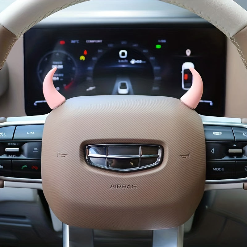 2 dona Mini Devil Horn Avtomobil Boshqaruv Ruliga Yelimlar Chiroyli Panel Aksesuarlar
