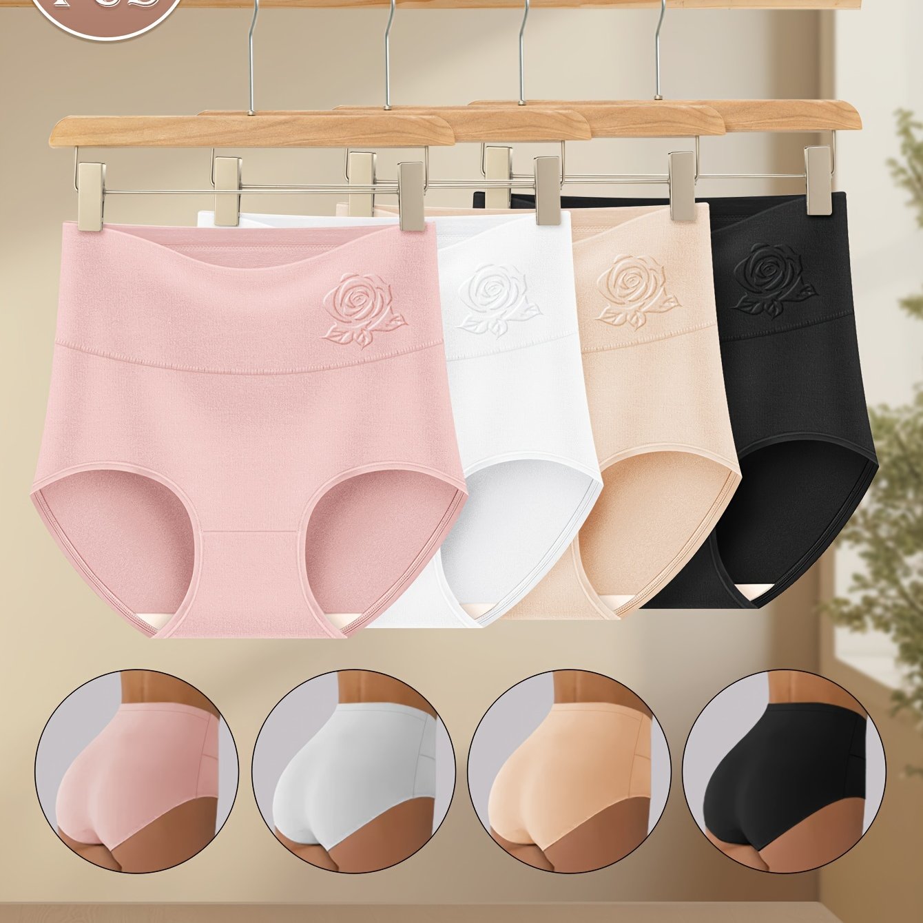 Ayollar uchun yuqori beldagi nazorat shalvarlari, bir rangda, qulay va nafas oladigan moslikni ta'minlaydi.