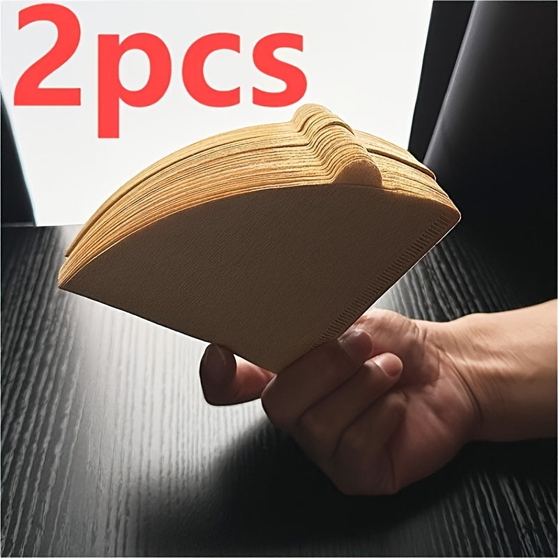 Set of 2 Conical Coffee Filter Papers 200 Sheets Wooden Pulp for Drip Coffee