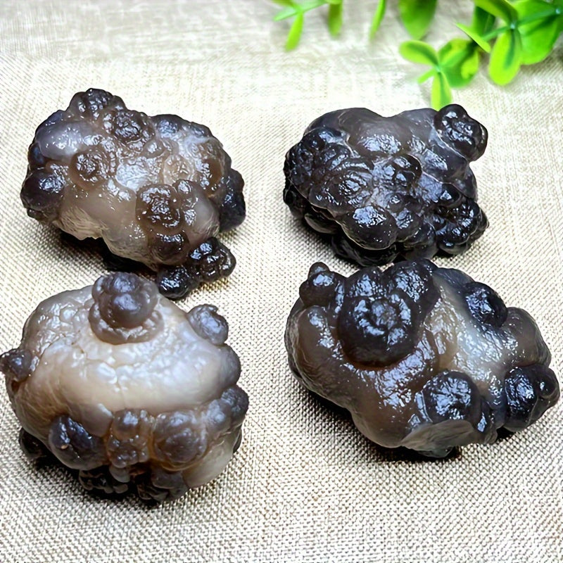 Natural Pictographic Agate Geode with Quartz Crystal Stone