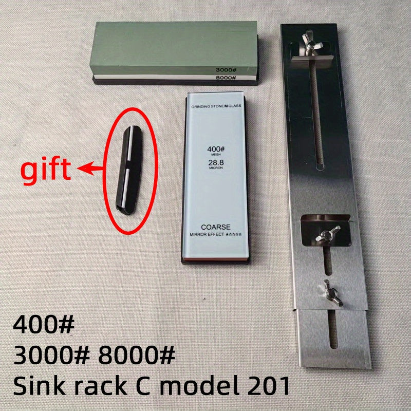 Oshxona uchun sozlanadigan ikki tomonlama shisha moy toshi, po'lat pichoq klipi bilan, 4 o'lcham