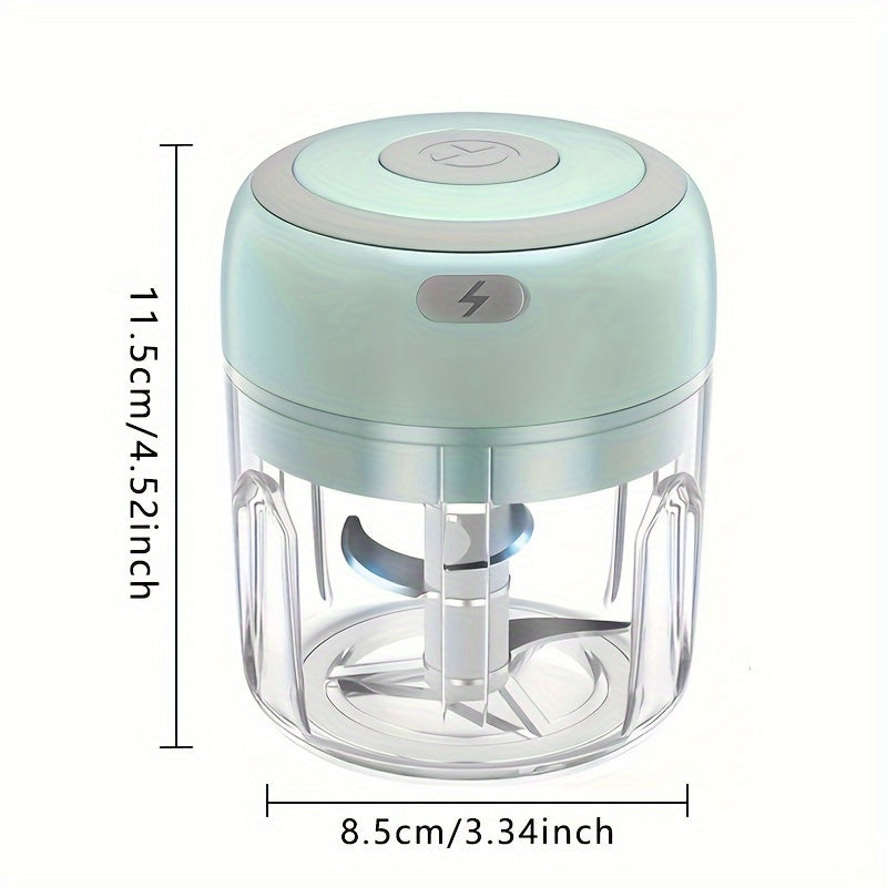 Mini Food Processor Durable ABS 250ml USB Rechargeable Safety Switch