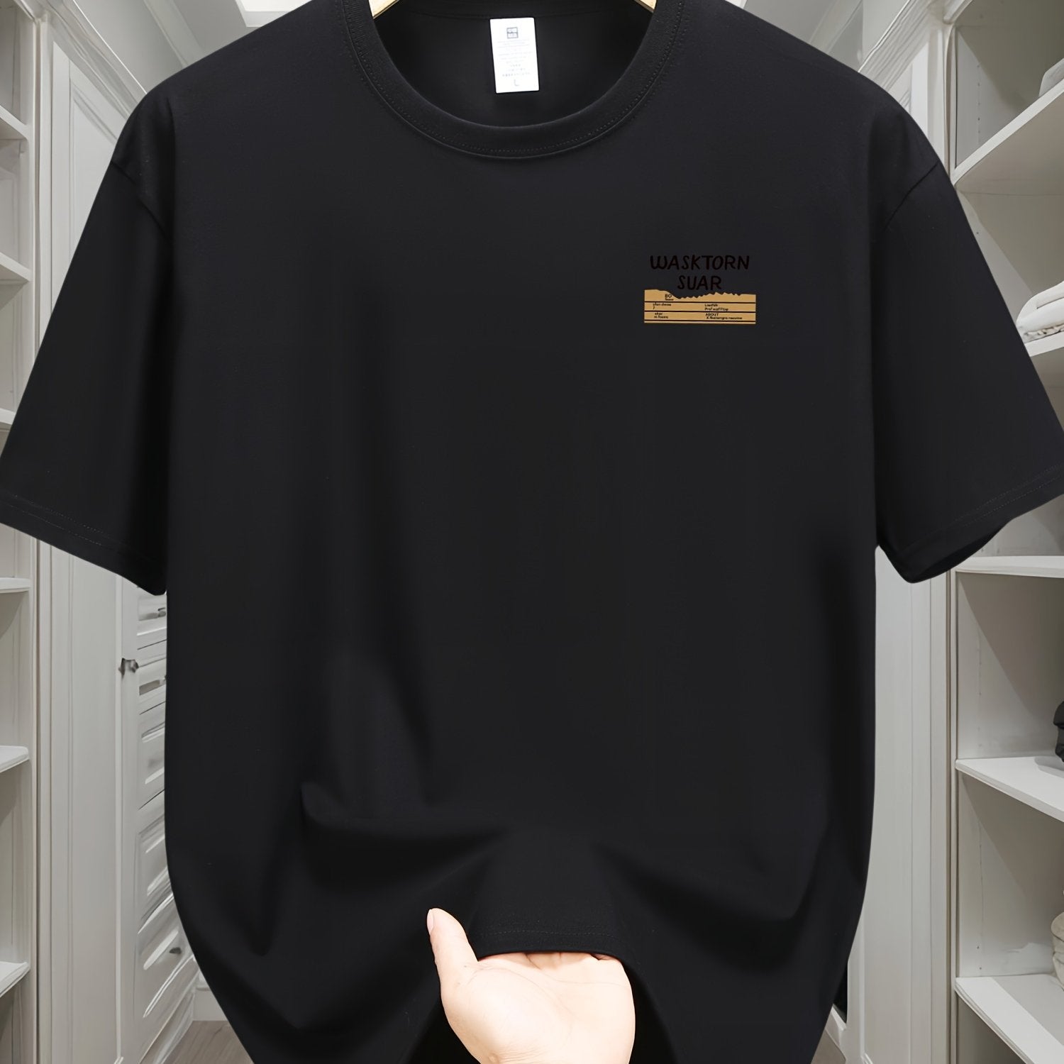 Camiseta casual de algodón con estampado gráfico para hombre, cuello redondo, manga corta, ropa de verano para exteriores