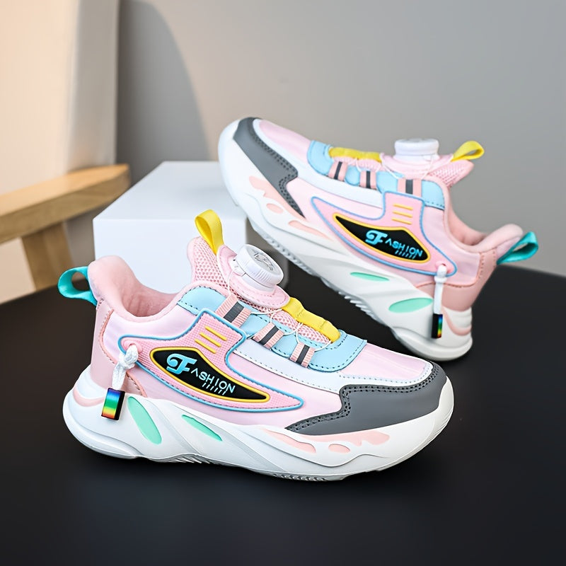 Girls Fleece-Lined Sports Sneakers for Fall Winter Casual Microfiber Synthetic Leather