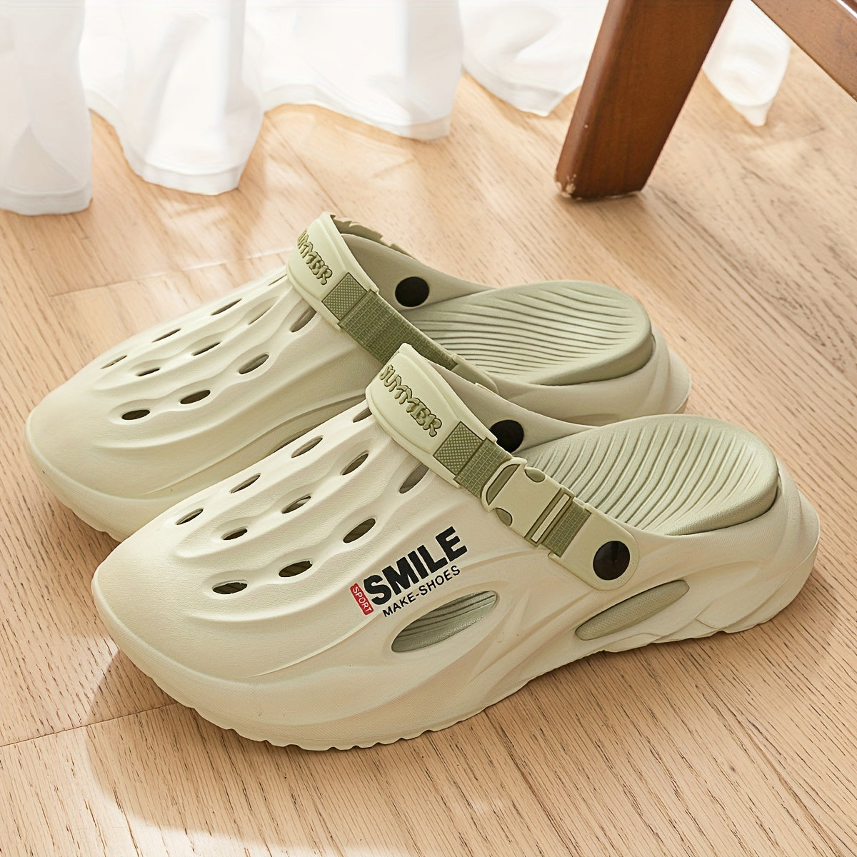 Women's EVA Slide Sandals with Adjustable Straps Indoor Outdoor Lightweight White Beige Blue