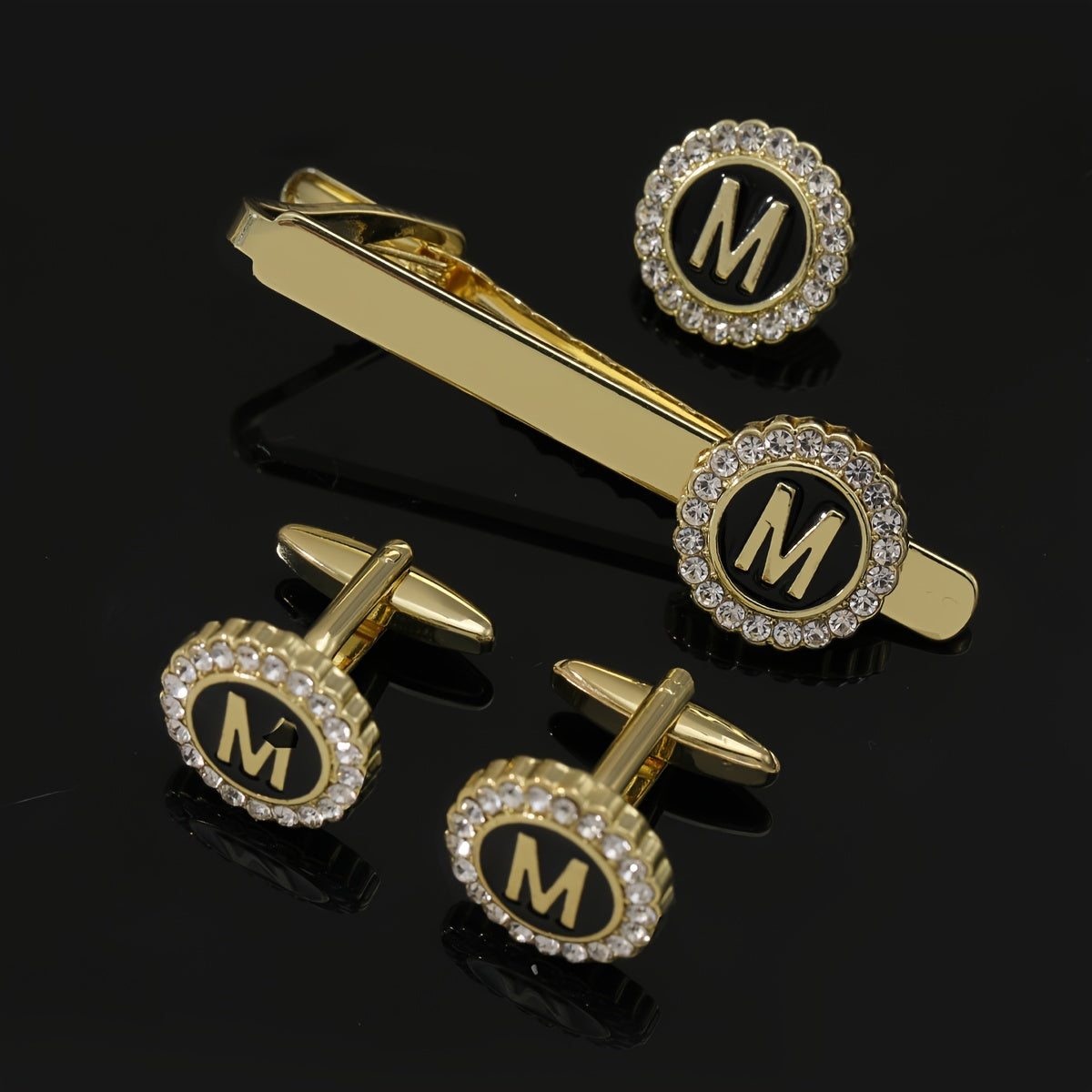 Men's All-Inclusive Accessory Set with Tie Clips Cufflinks Brooches Limited Edition