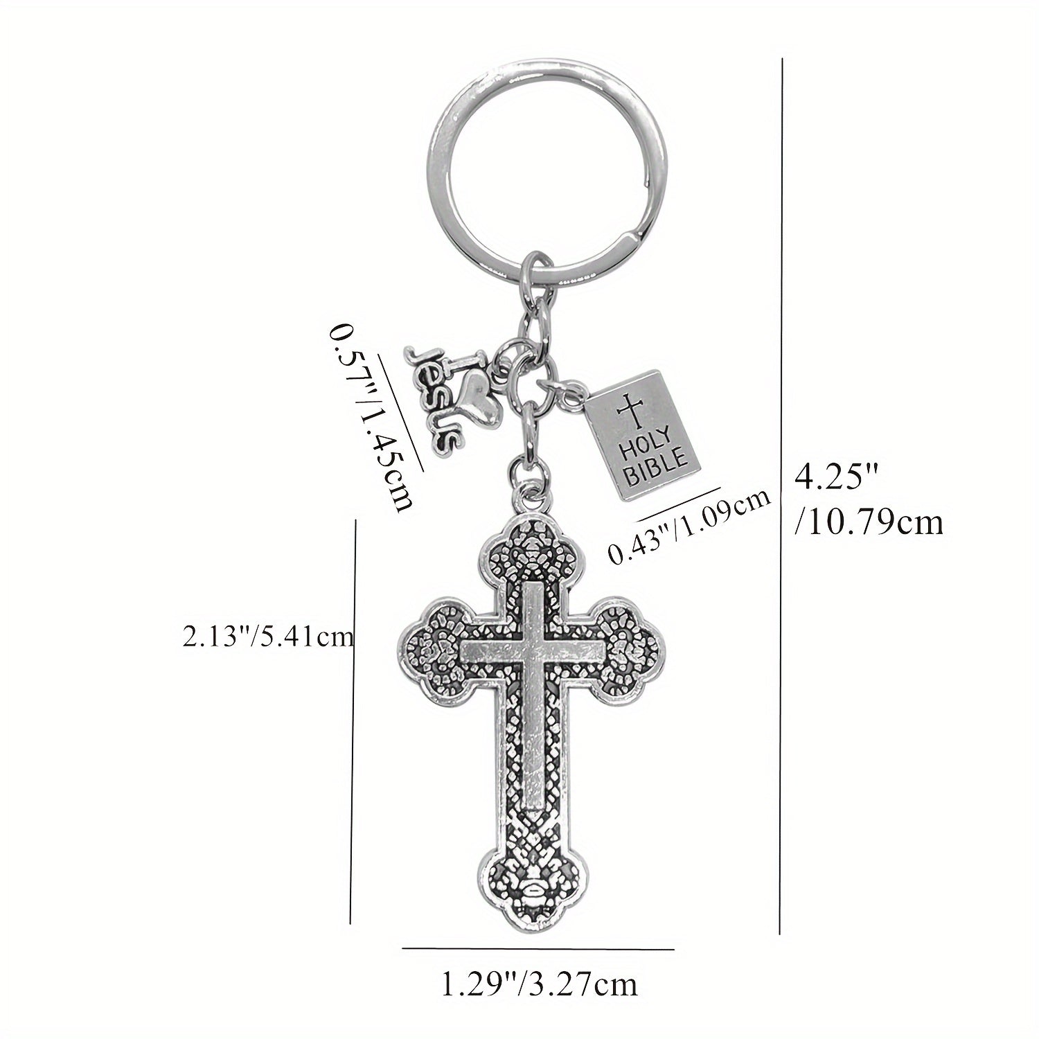 20 Pieces Cross Key Chains with Holy Book Pendants Religious Christian Easter Gifts