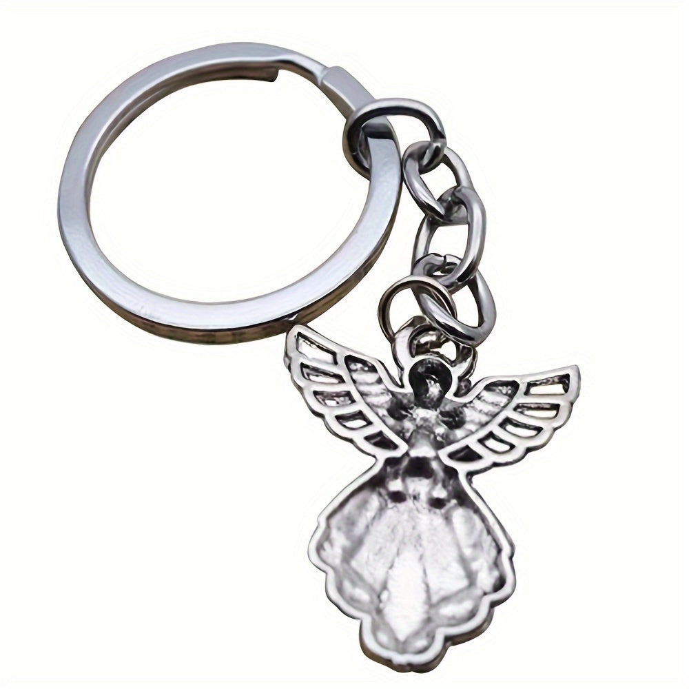 Silver Angel Keychain Set of 50 for Women Funeral Gifts Handmade Pendant