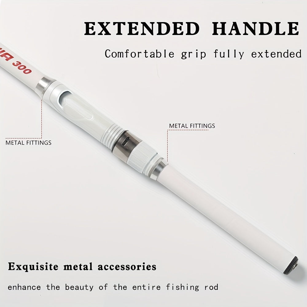Telescopic Fishing Rod 3M Ultra Light Fiberglass Spinning Carp Feeder Adult White