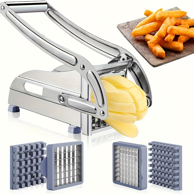 Cortador de papas fritas de acero inoxidable para contacto seguro con alimentos, cortador de verduras antideslizante, gadget de cocina