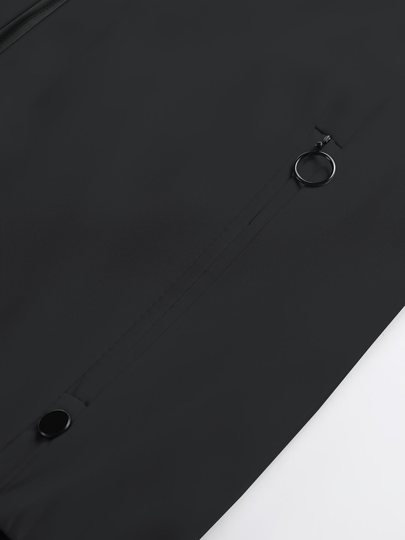 Plus Size Men's Windproof Jacket Casual Solid Zip Closure Fall Winter Polyester