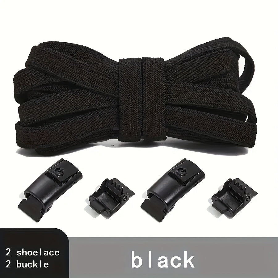 Unisex Spandex No-Tie Elastic Shoelaces Quick-Release Athletic Shoe Laces