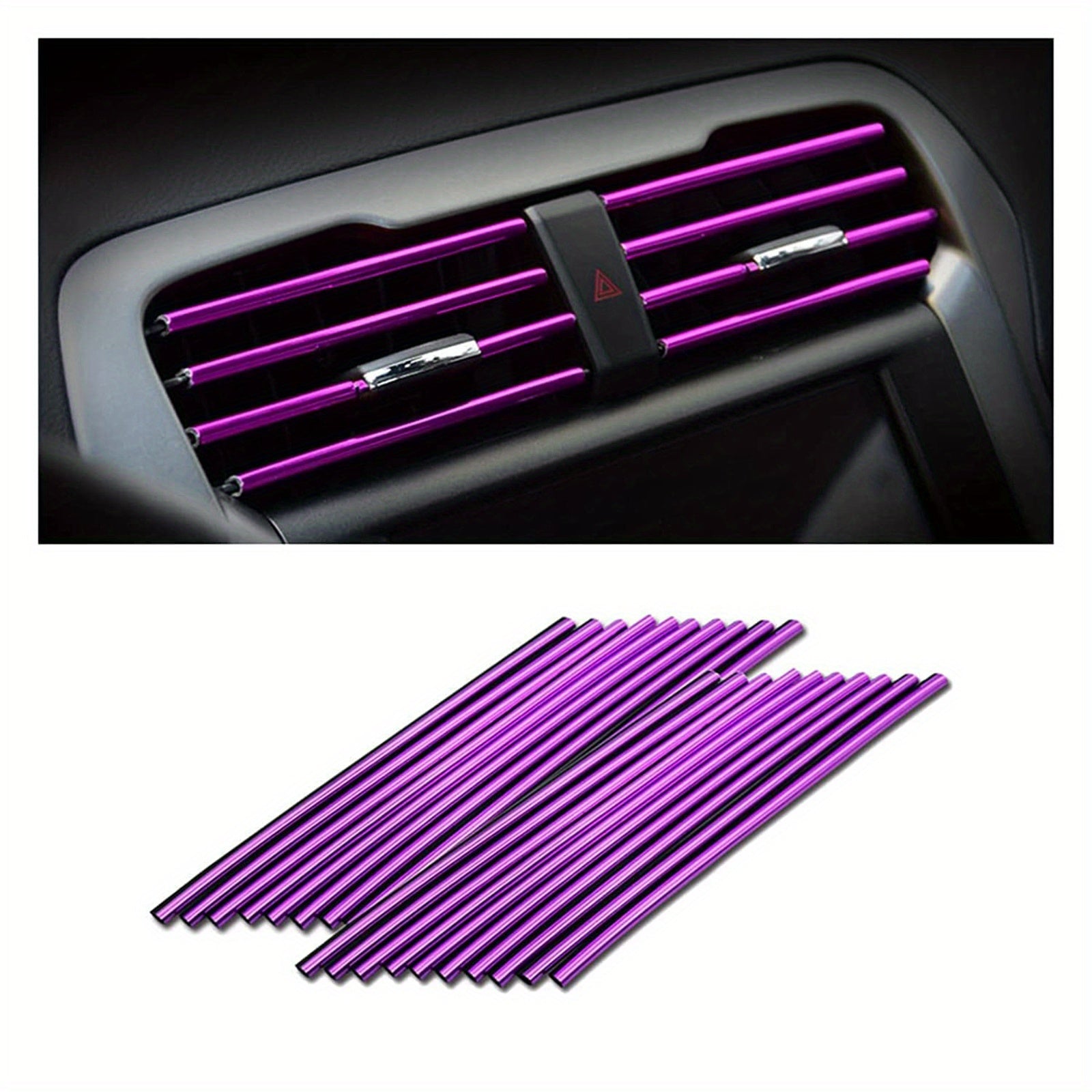 20pcs Universal Car Air Vent Decorative Strips Waterproof Bendable Vent Trim