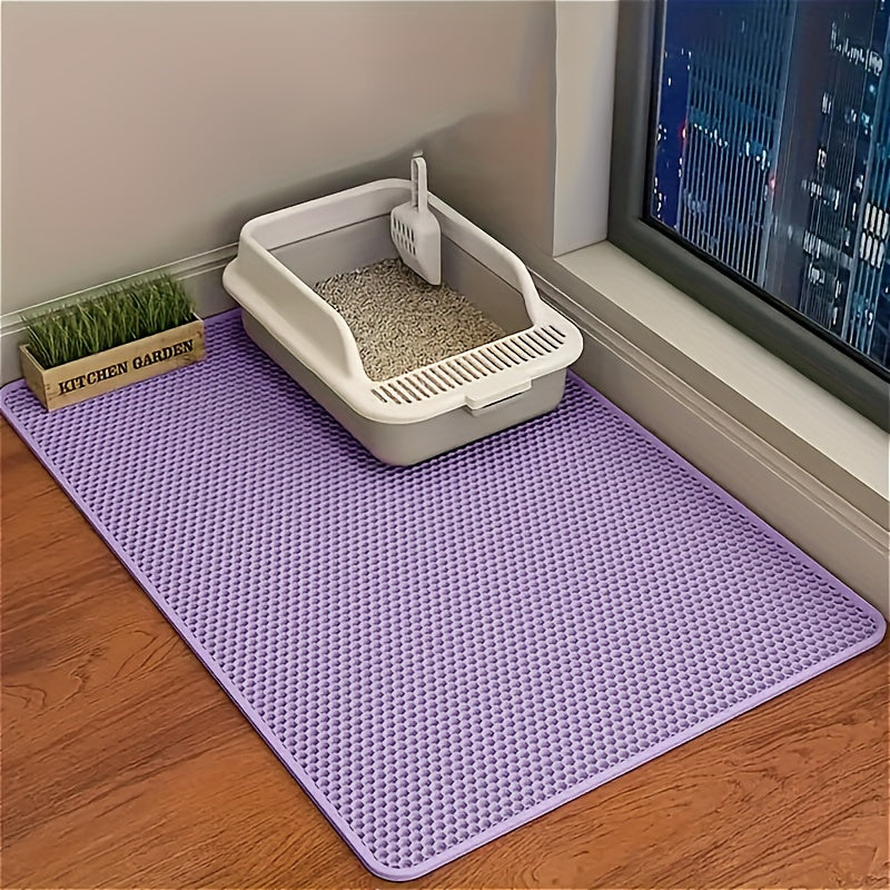 XL Double Layer EVA Cat Litter Mat Waterproof Washable Anti-Slip Odor Control Large Pet Mess Protector