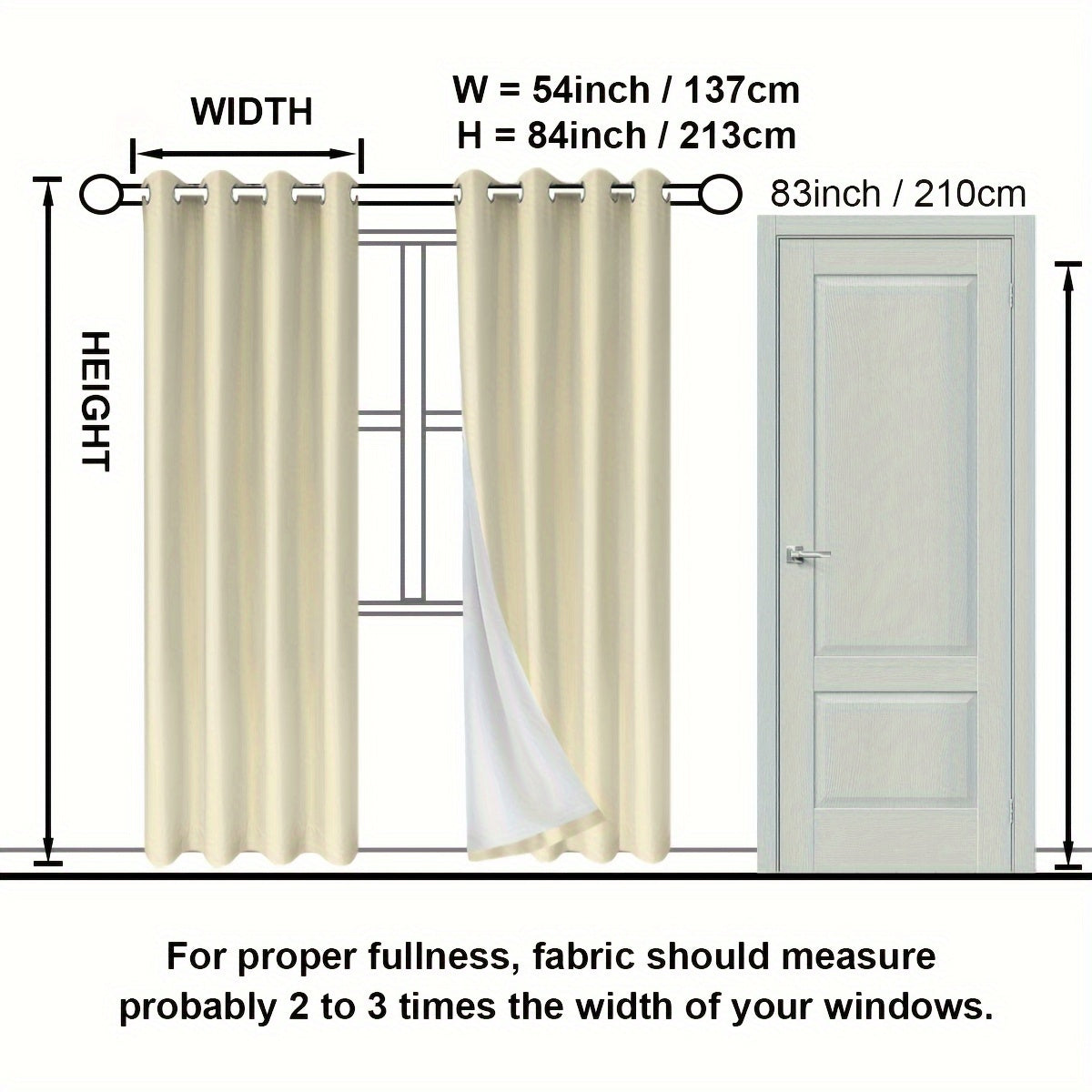 Cortinas insonorizadas con aislamiento blackout, juego de 2 piezas para dormitorio, oficina, sala de estar