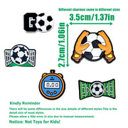 Kids PVC Soccer Charms Set 10pcs Football Themed Pins for DIY Accessories
