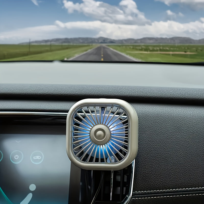 Portable USB Car Fan with Atmosphere Light for RV Ventilation