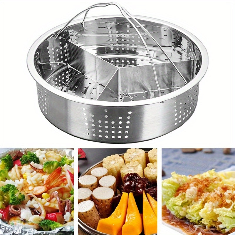 Stainless Steel Steamer Basket with Divider for Pressure Cooker, Food Grade, Versatile